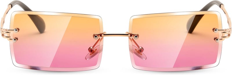 FEISEDY Vintage Rimless Sunglasses Rectangle Frameless Candy Color Glasses Women Men B2642 - Image 4